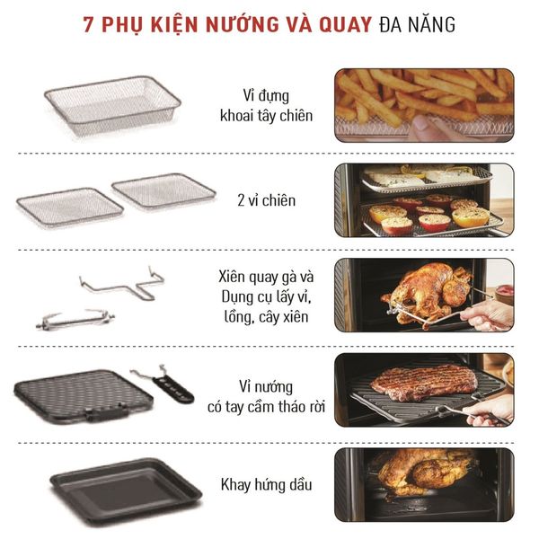 Nồi chiên không dầu Tefal 9 trong 1 Easy fry Oven & Grill FW501815 - Dung tích 11 lít