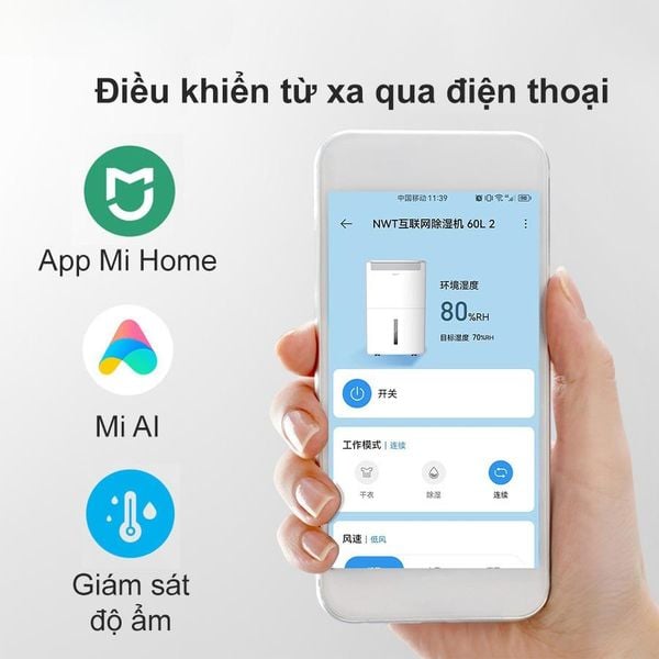 Máy hút ẩm không khí thông minh NEW WIDETECH 60L