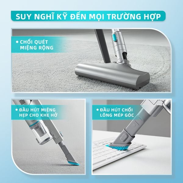 Máy hút bụi cầm tay GWEICH GWV-20W06 với lực hút 20KPA, công suất 550W