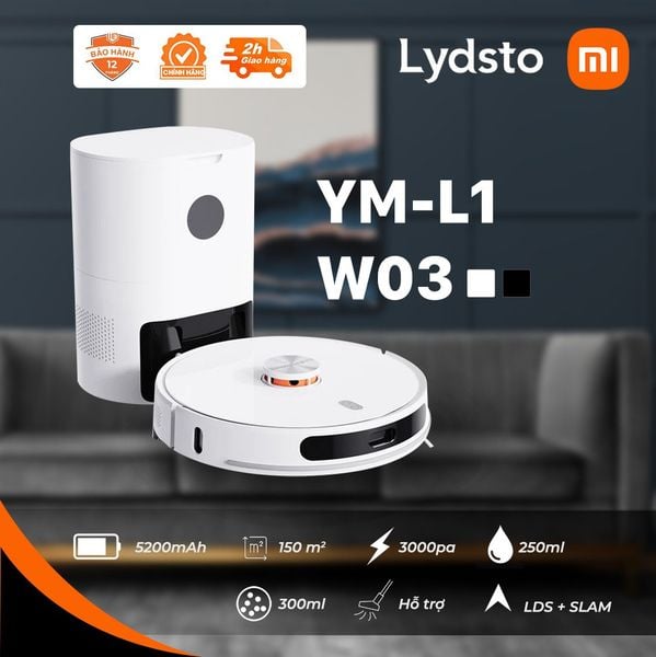 Robot hút bụi khô và ướt đa năng Lydsto- YM-L1-W03 (hút, giặt, lau và sấy tự động)