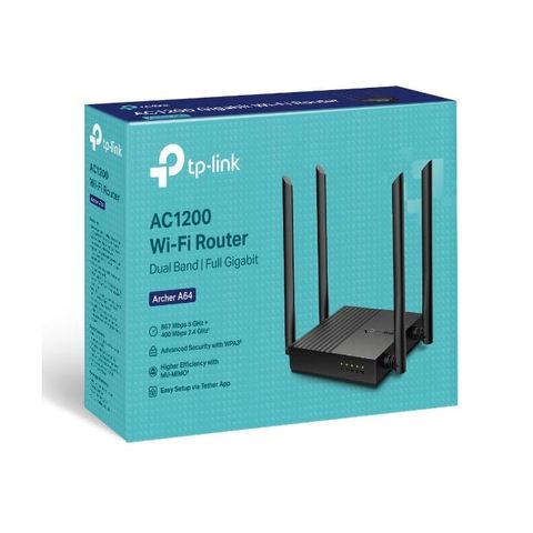 Bộ Phát Wifi Router Wifi TP-Link Archer A64 MU-MIMO AC1200 Wireless Băng Tần Kép AC1200