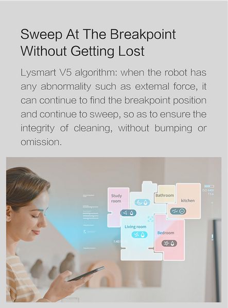 Robot hút bụi khô và ướt đa năng Lydsto-YM-R1D-W03/B03 tự động sạc, cảm biến tránh rơi