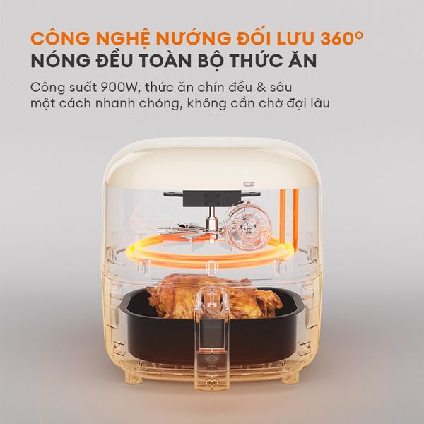 Nồi chiên không dầu mini Gaabor AF20M-YE01A 2L 900W