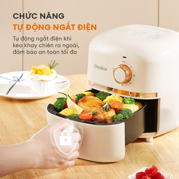 Nồi chiên không dầu mini Gaabor AF20M-YE01A 2L 900W