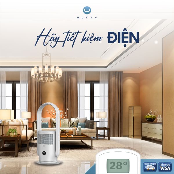 Quạt lọc không khí thông minh Ultty SKJ-CR021 - Hẹn giờ 1-8 tiếng, màng học Hepa H13 loại bỏ bụi bẩn, vi khuẩn