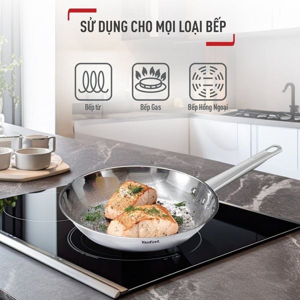 Chảo Inox cao cấp Professional Tefal B9210655, 28cm