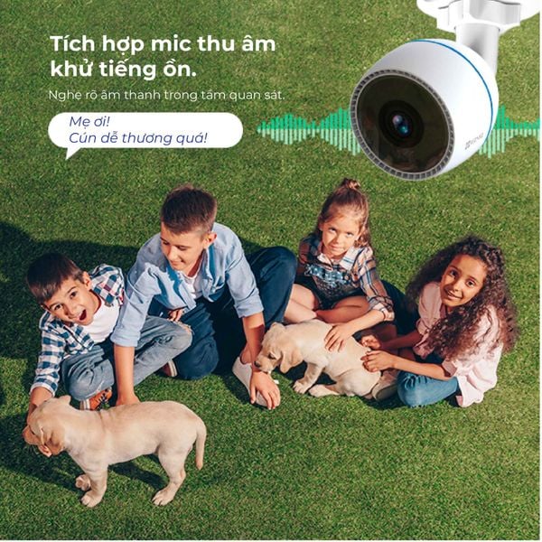 Camera Wifi EZVIZ ngoài trời 2MP C3TN2MP (1080P, Tích hợp thu âm)