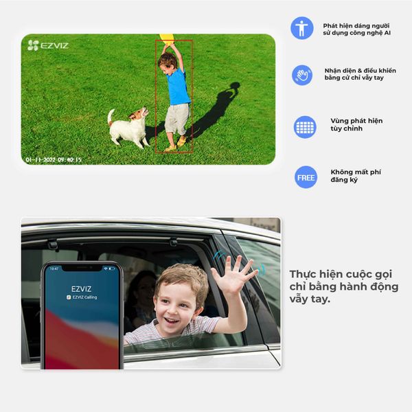 Camera Wifi EZVIZ 4MP 2K ngoài trời H3C4MP