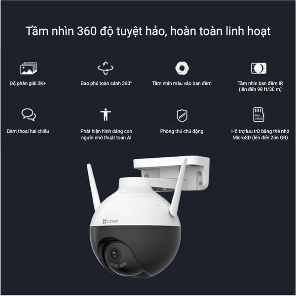 Camera Wifi EZVIZ ngoài trời 4MP 2K C8WC4MP