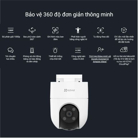Camera Wifi EZVIZ quay quét ngoài trời 2MP 1080P H8C2MP