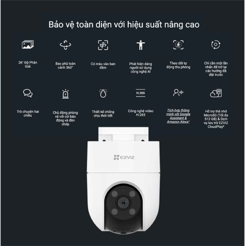 Camera Wifi EZVIZ quay quét ngoài trời 4MP 2K H8C