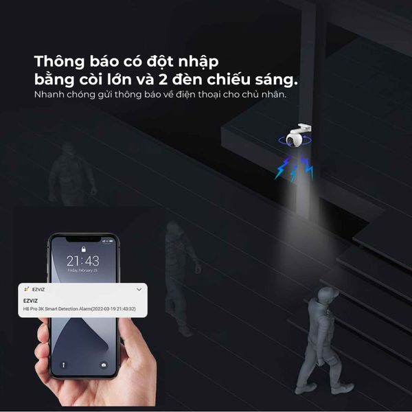 Camera Wifi EZVIZ quay quét ngoài trời 5MP 3K H8PRO5MP