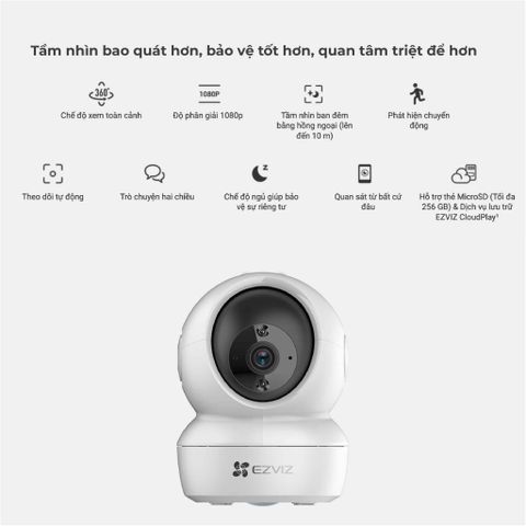 Camera Wifi EZVIZ quay quét trong nhà 2MP 1080P C6N