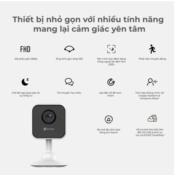 Camera Wifi EZVIZ trong nhà 2MP 1080P H1C