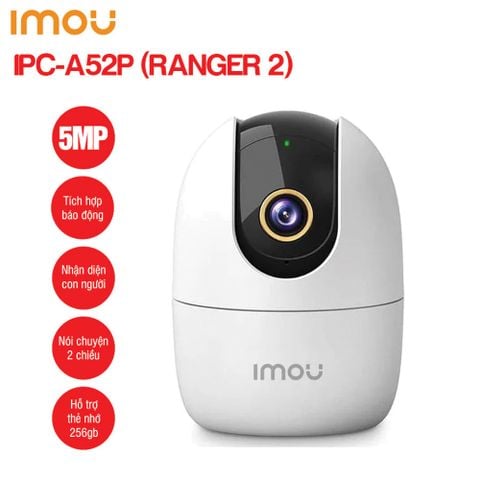 Camera trong nhà Wifi IMOU IPC-A52P Ranger 2, 5M, Full 3K , đàm thoại 2 chiều, quay quét 360 độ