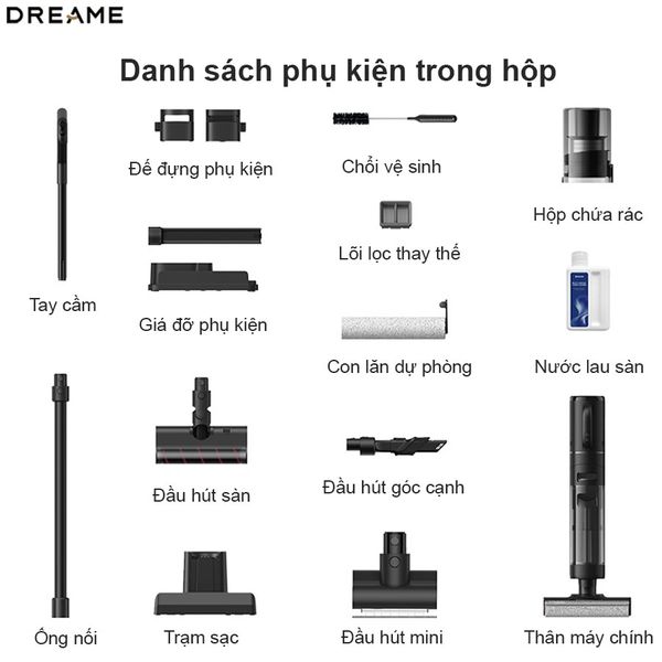 Máy hút bụi lau nhà cầm tay đa năng Dreame H12 Dual