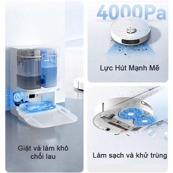Robot hút bụi lau nhà  thông minh Dreame L10  Prime - Lực hút 4000Pa, bơm xả nước tự động