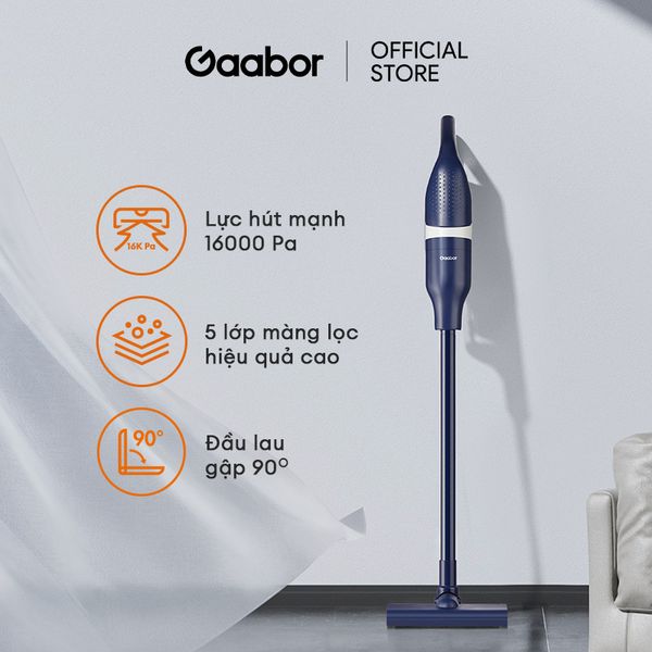 Máy hút bụi cầm tay Gaabor GVCW-M16Y02 - Lực hút 16KPa, xoay 90 độ, 5 lớp lọc