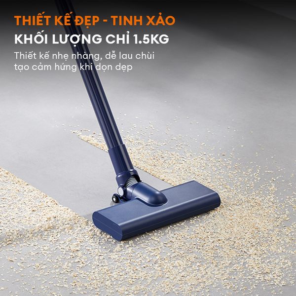 Máy hút bụi cầm tay Gaabor GVCW-M16Y02 - Lực hút 16KPa, xoay 90 độ, 5 lớp lọc