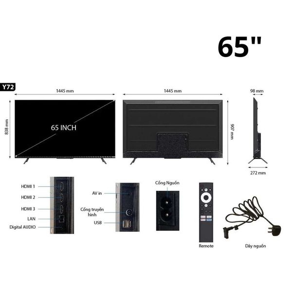 Smart Tivi Ultra HD 4K Coocaa 65 Inch 65Y72 - Hệ điều hành Google TV