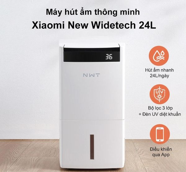 Máy hút ẩm không khí thông minh NEW WIDETECH 24L - Bản Quốc Tế