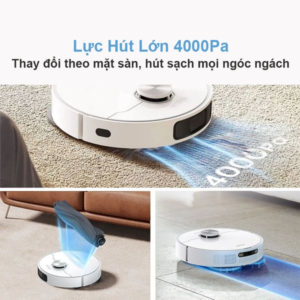 Robot hút bụi lau nhà  thông minh Dreame L10  Prime - Lực hút 4000Pa, bơm xả nước tự động