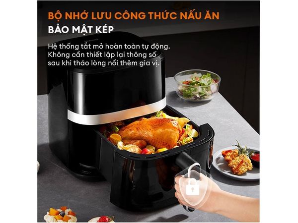 Nồi chiên không dầu điện tử Gaabor AF65T-BK01A, Dung tích 6.5 lít.