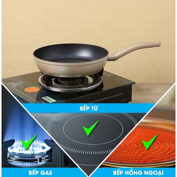 Chảo sâu lòng chống dính đáy từ Tefal Sensations 28cm (đồng)