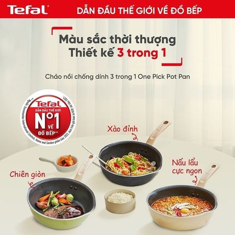 Chảo nồi Tefal có nắp đa năng 3  trong 1 - 22cm