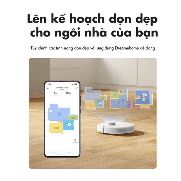 Robot hút bụi lau nhà Dreame F9 Pro - Quét dọn & lau sàn 2 trong 1, lực hút mạnh 2500Pa