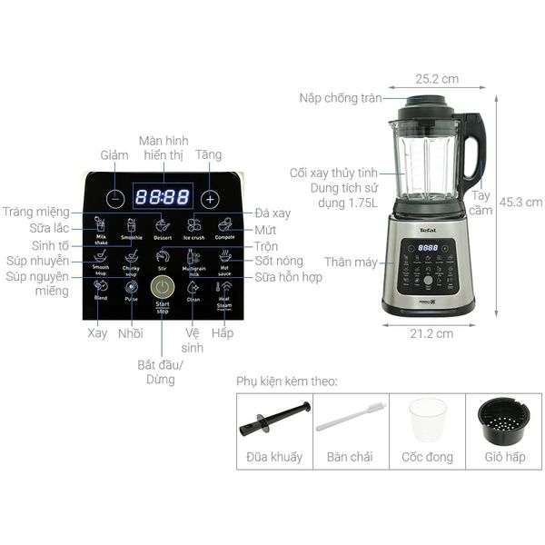 Máy xay nấu đa năng Tefal Perfectmix Cook BL83SD66 - 1.75L