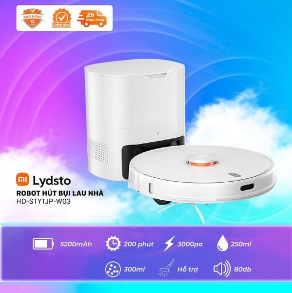 Robot hút bụi khô và ướt đa năng Lydsto-YM-R3-W03/B03 cảm biến tránh va chạm