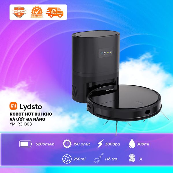 Robot hút bụi khô và ướt đa năng Lydsto-YM-R3-W03/B03 bản Quốc Tế
