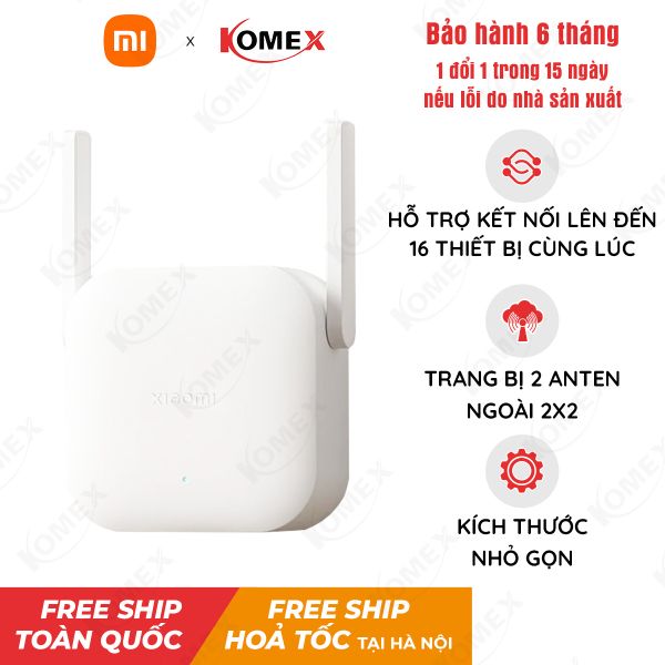 Kích sóng wifi Xiaomi N300 RD10M - Hỗ trợ kết nối 16 thiết bị 1 lúc