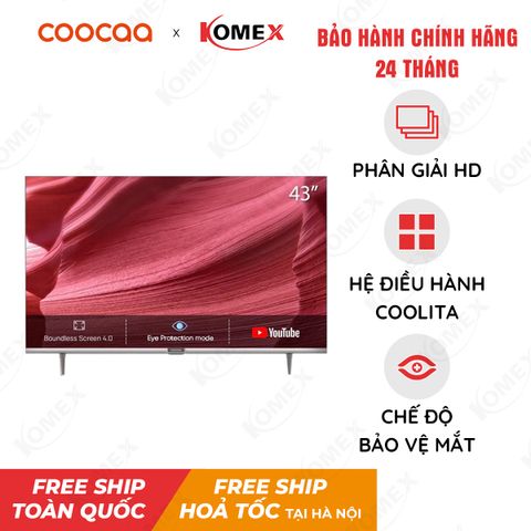 Smart Tivi HD Coocaa 43 Inch kết nối Wifi 43S3U