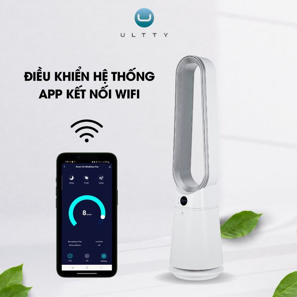 Quạt lọc không khí và khử khuẩn UVC - ULTTY LIDI , Lọc không khí và khử khuẩn bằng tia UV, điều khiển cảm ứng thông minh