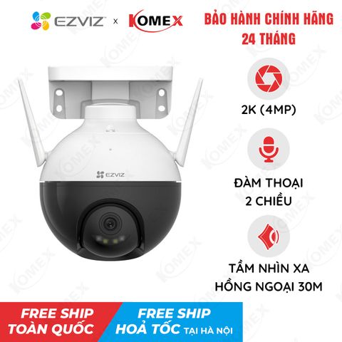 Camera IP Wifi ngoài trời EZVIZ C8W 4MP (Đàm thoại 2 chiều, quay 360°)