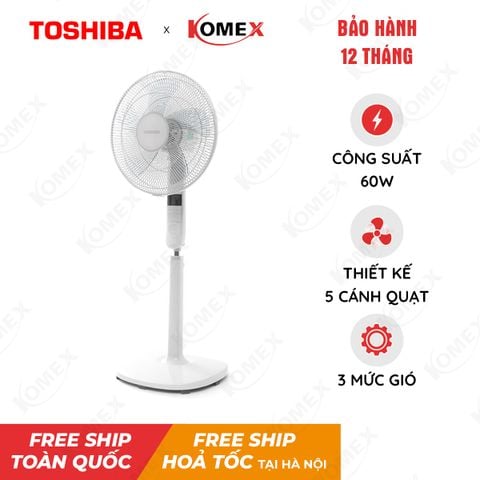 Quạt đứng Toshiba F-LSA20(W/H)VN Trắng, Xám Công Suất 60W Với 3 Mức Gió Tự Điều Chỉnh