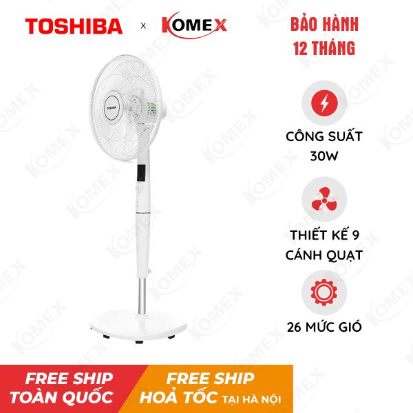 Quạt đứng Toshiba F-LSD10(W)VN - Công suất 30W với 26 mức gió
