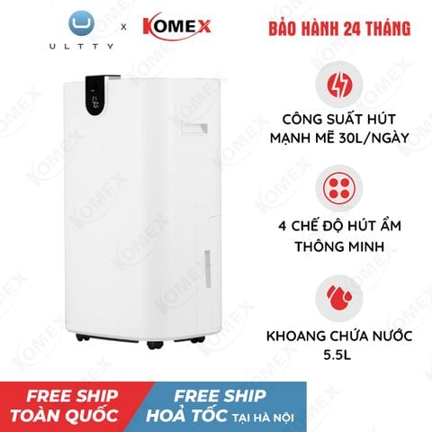 Máy hút ẩm tích hợp tính năng lọc không khí U ULTTY HERCULES - Công suất hút mạnh mẽ 30L/ngày với 4 Chế độ hút ẩm thông minh