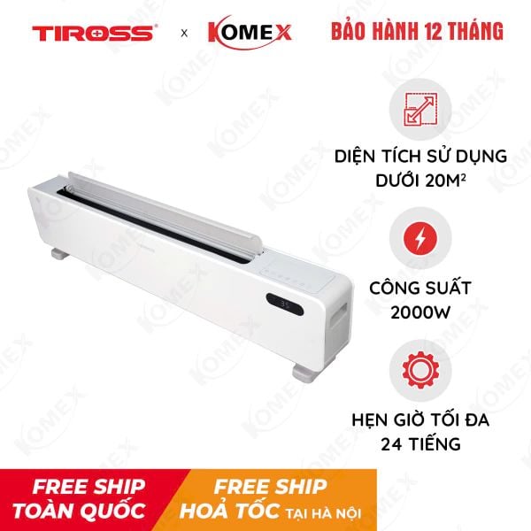 Máy sưởi sàn trong nhà TS9448- 2000W - Có Remote + chức năng tạo ẩm