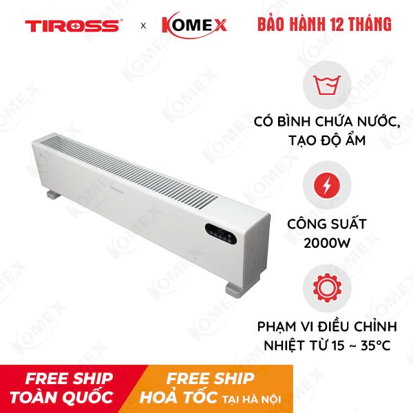 Máy sưởi sàn nhà Tiross TS9447 - 2000W - Có chức năng tạo ẩm