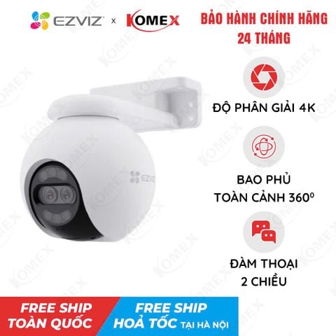 Camera Wifi EZVIZ ngoài trời H80X 2 ống kính Dual 4K (8MP+2MP), màu ban đêm