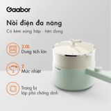Nồi điện đa năng dung tích 2L GAABOR EC-20M01A công suất 600W vân đá chống dính kèm xửng hấp