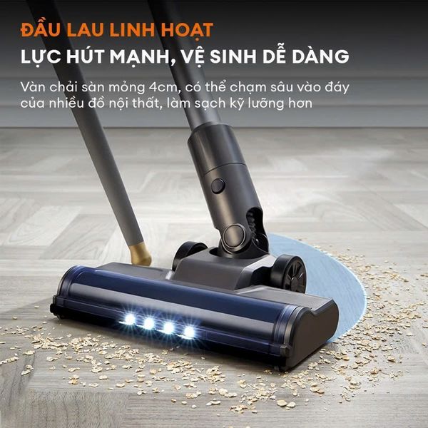Máy hút bụi Gaabor VCL10E-BK01A dòng DEEP SEA cao cấp, pin Lithium tháo rời có đèn LED