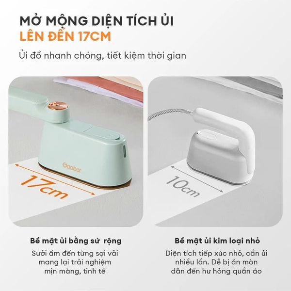 Bàn ủi hơi nước cầm tay 2 trong 1 Gaabor HM-M01A bàn là vừa ủi nước và khô gấp gọn du lịch tiện lợi