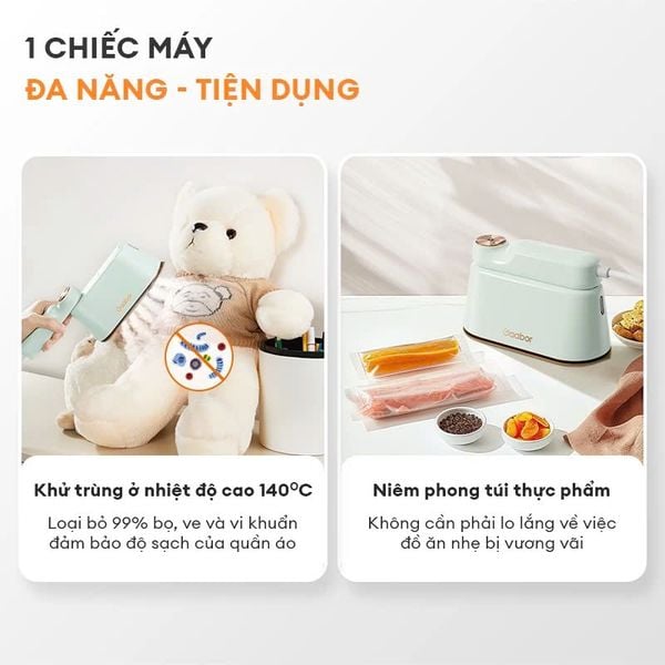 Bàn ủi hơi nước cầm tay 2 trong 1 Gaabor HM-M01A bàn là vừa ủi nước và khô gấp gọn du lịch tiện lợi