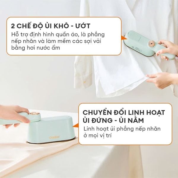 Bàn ủi hơi nước cầm tay 2 trong 1 Gaabor HM-M01A bàn là vừa ủi nước và khô gấp gọn du lịch tiện lợi