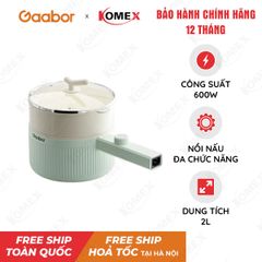 Nồi nấu điện đa năng GAABOR EC-20M01A, dung tích 2 lít, 600W, vân đá chống dính kèm xửng hấp