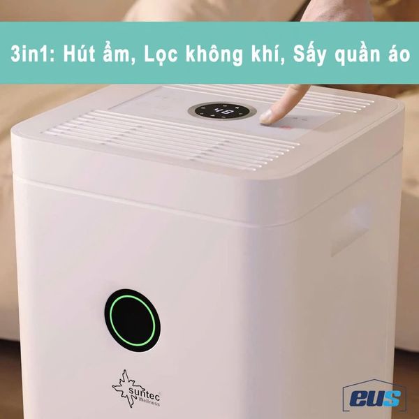 Máy hút ẩm có chức năng lọc không khí Suntec Wellness DryFix 20 Pro, dùng App, Diện tích 65m2, công suất 25 lít